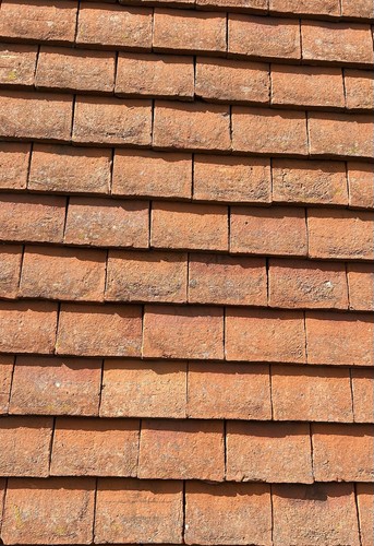 Clay roof tiles red plain - clay,