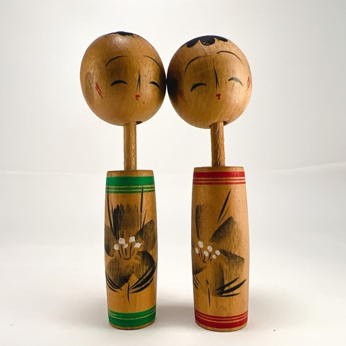 Vintage kokeshi doll pair - vintage,