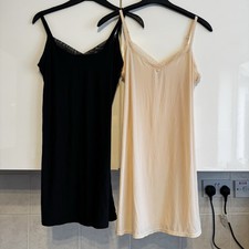 Black & Nude Ladies Stretch Slip Dress Bundle x 2 Night Gown, Sexy Lingerie