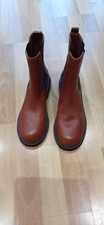 Clarks Women's Tilham Dark Tan Leather Chelsea Boots Size 5.5 New