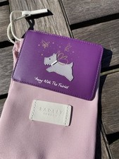 Radley away with the Fairies Purple card holder leather with dust bag