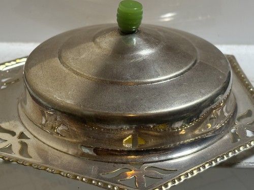 Vintage round butter dish - butter,