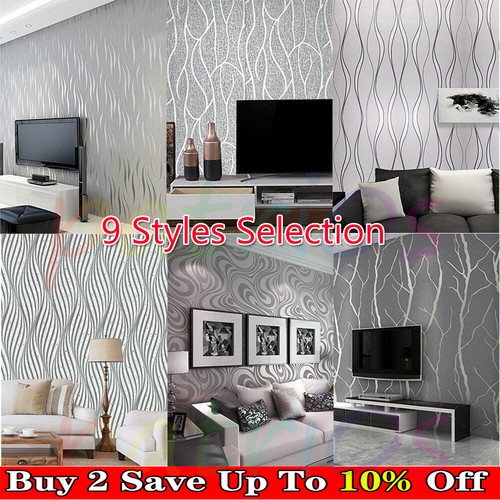 Grey wallpaper living room - wallpaper,