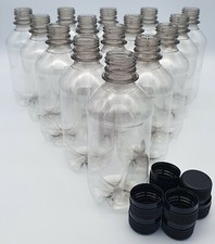 Clear Plastic 330ml PET Screw Cap Drinks Bottles Cordial Home Brew x 80