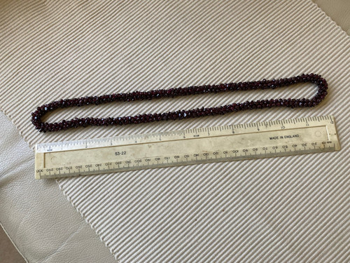 Garnet woven rope necklace - ,