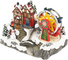 81360 Christmas Village with Revolving Ferris Wheel / Light up Christmas Decorat