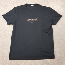 Paul Smith Mens T-Shirt Large Blue Zebra Bike Casuals Mod Crew Neck Fitted