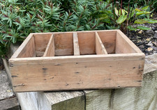 Vintage Garden Wooden Sectioned Box Flower Basket Plant Carry Tool Storage