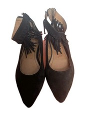 Office Shoes Womens  Pumps With Angle Frinde, Suede, Size 37