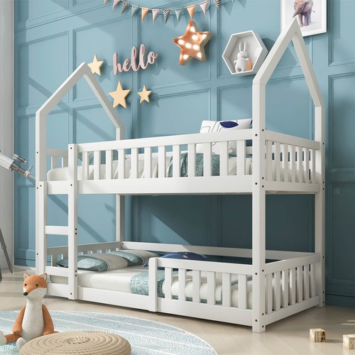 Kids bunk beds wooden single - beds,