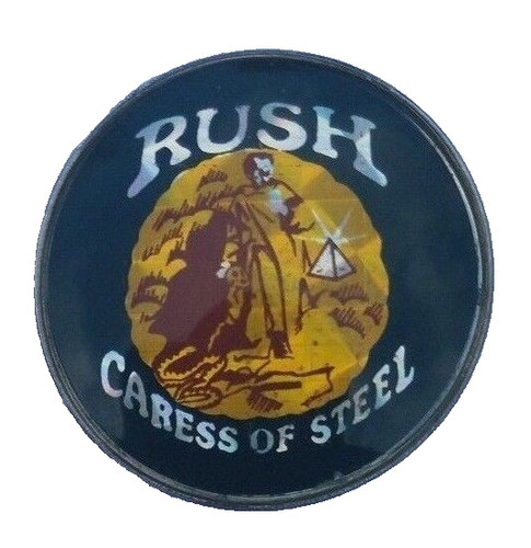Vtg badge rush caress of - badge,