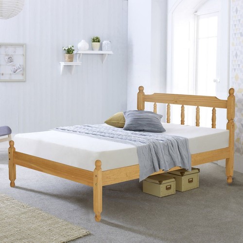 Colonial waxed pine bed frame - waxed,