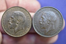 1926 George V pennies, old & modified variants