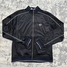 Sergio Tacchini Vintage Wet Shiny Tracksuit Casuals Zip Track Top Jacket Mens L