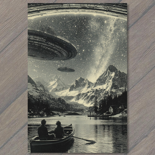Postcard huge spaceship - postcard,