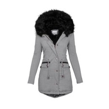 Womens Quilted Parka Hooded