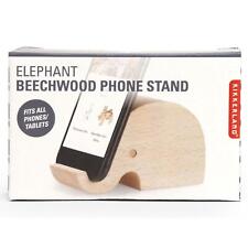 Kikkerland Wooden Elephant Shape Mobile Phone Tablet Stand Novelty Holder Gift