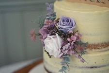 Wedding/Christening handmade Cake Lilac Foam Flowers Decoration