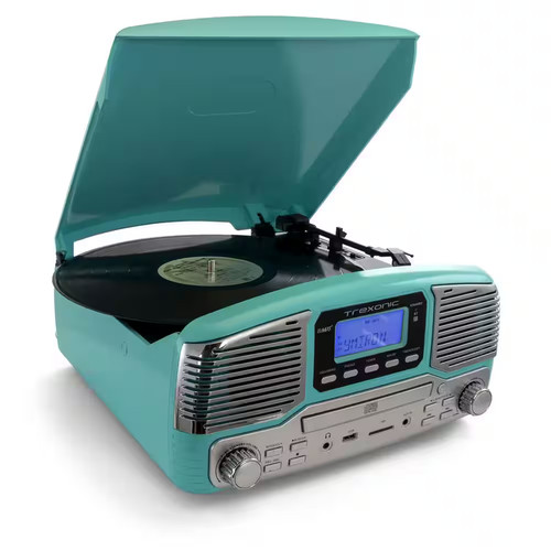 Retro record player with - record,