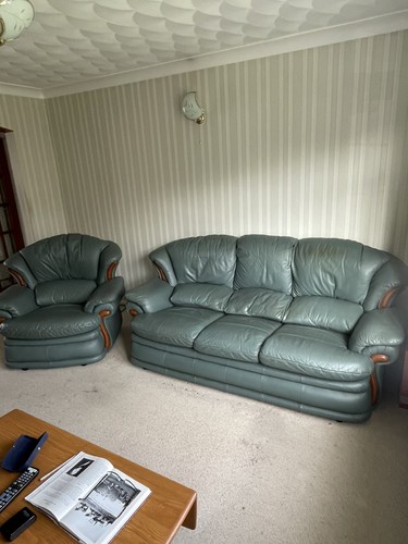 Leather sofa piece - 3-piece, suite