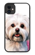 White Maltese Dog Rubber Phone
