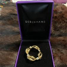 New Boxed Gold Tone Diamanté Brooch Costume Jewellery Debenhams Gift Box 3cm Dia