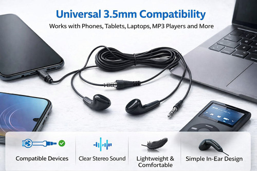 Wired earphones 5mm - wired,