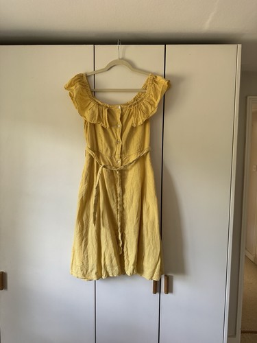 Zara butter yellow linen - zara,