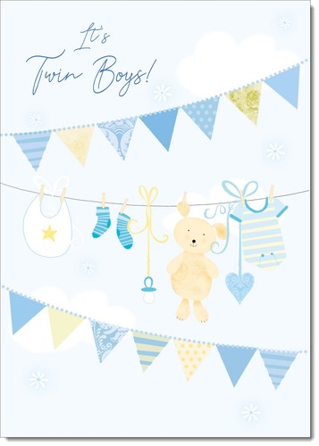 Doodlecards new baby - baby, twins