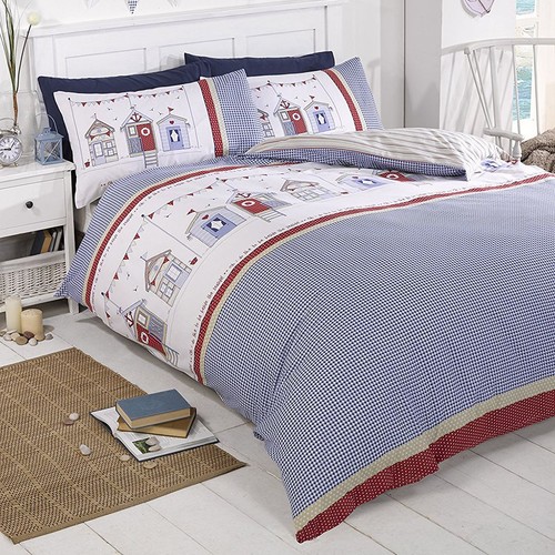 Beach hut single duvet - beach, cover