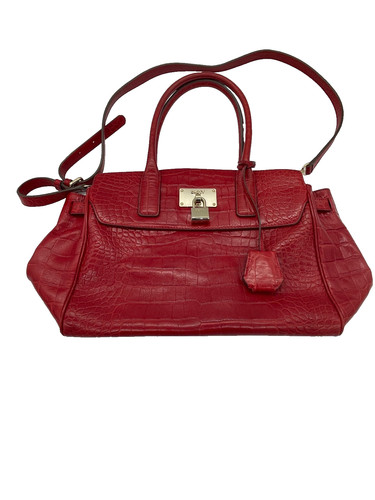 Dkny red croc leather handbag - croc,