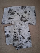 Grey, Black And White Double Bedding Set. Polycotton.