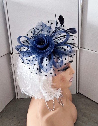 Navy fascinator hat - navy,