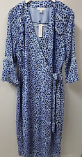 Wallis Womens Blue Spot Wrap Midi Dress Size Uk 16 Half Sleeves V-neck