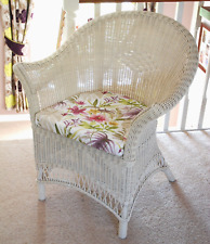 Kids Lloyd loom style cane chair ... White wicker childs chair