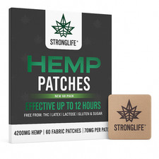 StrongLife Hemp Patches – 60 Fabric Patches – 70mg Per Patch – 4200mg in Total