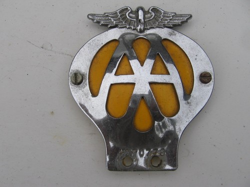 Vintage car metal badge - vintage,