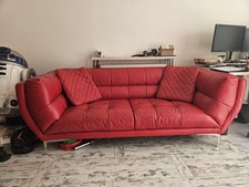 Red leather sofa - red,
