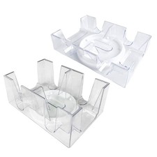 2/6 Deck Rotating Clear Game Card Holder Plastic Playing Card Stand Easy to Use