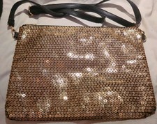 Beautiful Ladies Gold Sparkling Medium Laptop Handbag/Shoulder/Crossbody