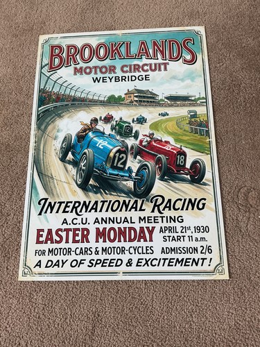 Brooklands racing print - brooklands,
