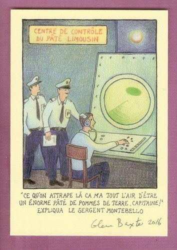 Glen baxter postcard drawing - glen,