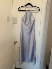 ZARA NEW WOMAN BLUE SATIN Slip DRESS Size S