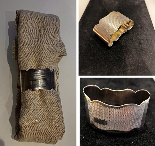 Solid silver napkin - solid, holder
