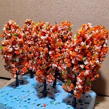 OO Gauge Trees Set 91 - 6x Autumn Poplar model trees 8cm D&D DnD model farm