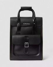 Dr. Martens black leather backpack rucksack bag 15x12 **see description** (266)