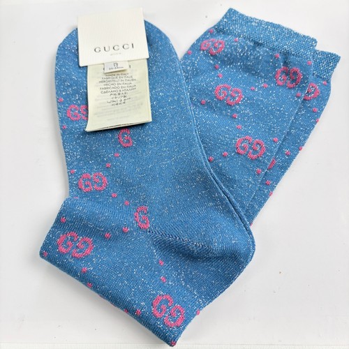 Gucci blue pink logo lurex - blue,