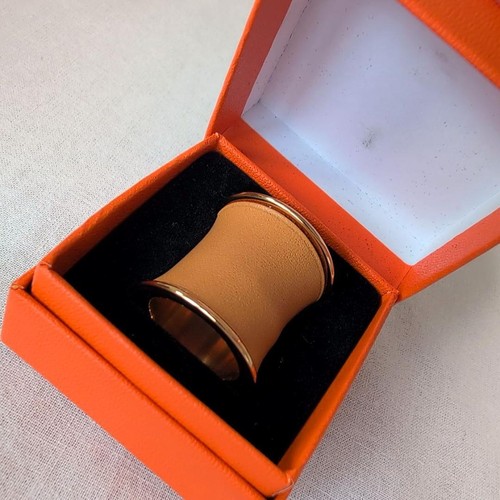 Hermes scarf ring leather - hermes, gold