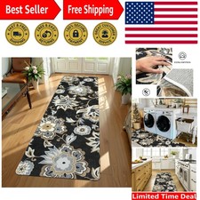 Floral Washable Runner Rug -