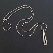 HOT DIAMONDS Sterling Silver Diamond Teardrop Pendant Necklace 18" Box Chain